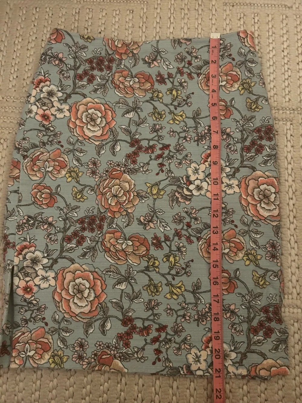 Loft Women's Sz 4 Cotton Blend Y2K Inspired Blue Pink Floral Pencil Skirt